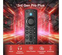 Télécommande vocale Remplacement (3rd Gen Pro Plus) pour Fire-TV-Stick(4K Max & 4K & Lite), TV Cube, Télécommande de Remplacement pour Insignia/Toshiba/Pioneer Smart TVs