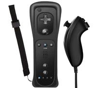 Télécommande Wii sans Motion Plus et Nunchuck, télécommande Wii sans fil Wii Remote Plus avec Nunchuck avec étui en silicone pour manette Wii/Wii u