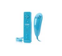 Télécommande Wiimote plus (Motion plus inclus) et Nunchuck pour Nintendo Wii et Wii U - Bleu - Straße Game