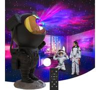 TELEFIX Projecteur d'étoiles Astronaut, lampe galaxie avec télécommande et minuterie Projecteur de ciel étoilé LED Rotation à 360° Luminosité et vitesse réglables Veilleuse pour chambre d'enfant Noir