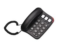 Telefono Con filo Nero Con pulsanti grandi Scrivania Telefono fisso Montaggio a parete Supporto telefonico Vivavoce/Ricomposizione/Flash/Chiamata rapida/Controllo Volume suoneria per anziani