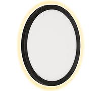 Telefunken Applique murale d'extérieur LED 1 ampoule effet Backlight 15 W 2000 lm 4 000 K IP44 Blanc/noir Ø 28 cm