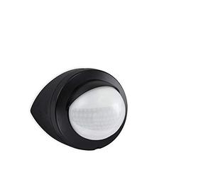 Telefunken - Détecteur de Mouvement, détecteur de Mouvement 200°, portée Max. 12 m, réglage de l'heure avec lumière Continue, Max. 1000 W, IP44, Noir, 120 x 95 mm (L x D)