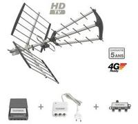 telefunken t-tnt4tv-b antenne extérieure pack réception sat 4 tv b Gris G
