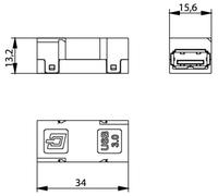 Telegärtner 100007535 Connecteur pour capteurs/actionneurs femelle, droit 1 pc(s)