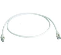 Telegärtner 100007990 RJ45 Câble réseau, câble patch CAT 6a S/FTP 0.5 m blanc ignifuge, avec manchon de protection contre les pliages 1 pc(s)