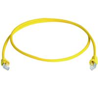 Telegärtner 100008168 RJ45 Câble réseau, câble patch CAT 5e F/UTP 1.0 m jaune ignifuge, avec manchon de protection contre les