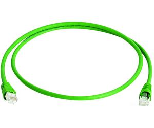 Telegärtner 100008174 RJ45 Câble réseau, câble patch CAT 5e F/UTP 0.5 m vert ignifuge, avec manchon de protection contre les pliages 1 pc(s)