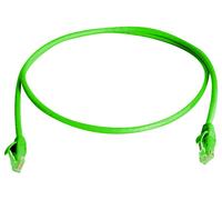 Telegärtner 100008318 RJ45 Câble réseau, câble patch CAT 6 2.0 m vert ignifuge, avec manchon de protection contre les pliages