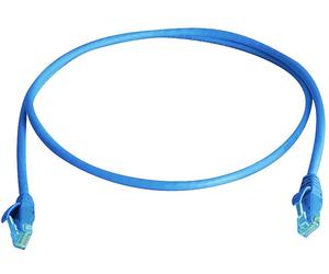 Telegärtner 100008320 RJ45 Câble réseau, câble patch CAT 6 2.0 m bleu ignifuge, avec manchon de protection contre les pliages 1 pc(s)