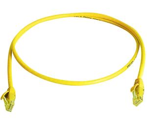 Telegärtner 100008321 RJ45 Câble réseau, câble patch CAT 6 2.0 m jaune ignifuge, avec manchon de protection contre les pliages 1 pc(s)