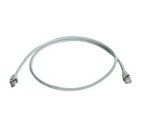 Telegärtner 100008387 RJ45 Câble réseau, câble patch CAT 5e F/UTP 1.5 m gris ignifuge, avec manchon de protection contre les pliages 1 pc(s)