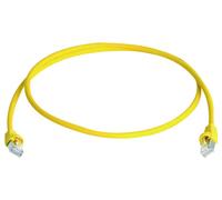 Telegärtner 100008507 RJ45 Câble réseau, câble patch CAT 6a S/FTP 2.5 m jaune ignifuge, avec manchon de protection contre les