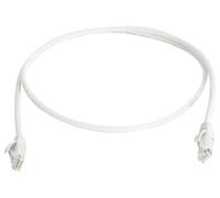 Telegärtner 100008522 RJ45 Câble réseau, câble patch CAT 6 3.0 m blanc ignifuge, avec manchon de protection contre les pliages
