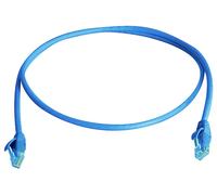 Telegärtner 100008720 RJ45 Câble réseau, câble patch CAT 6 5.0 m bleu ignifuge, avec manchon de protection contre les pliages