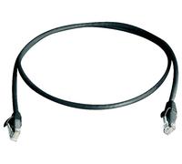Telegärtner 100008722 RJ45 Câble réseau, câble patch CAT 6 5.0 m noir ignifuge, avec manchon de protection contre les pliages