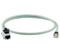 Telegärtner 100008859 RJ45 Câble réseau, câble patch CAT 6a S/FTP 7.5 m gris ignifuge, avec manchon de protection contre les