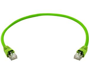 Telegärtner 100008994 RJ45 Câble réseau, câble patch S/FTP 10.0 m vert avec manchon de protection contre les pliages 1 pc(s)