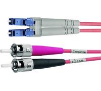 Telegärtner 100012189 fibre optique FO Câble de raccordement 2.00 m violet [1x ST mâle - 1x LC mâle] 50/125 µ Multimode OM4