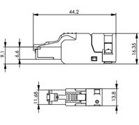 Telegärtner 100023056 Connecteur RJ45 non blindé et assemblable sur le terrain UFP8 T568B CAT.6A(IEC), AWG24/1-AWG23/1, AWG27/7-AWG23/7, emballage blister (10