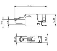Telegärtner 100023056 Connecteur RJ45 non blindé et assemblable sur le terrain UFP8 T568B CAT.6A(IEC), AWG24/1-AWG23/1
