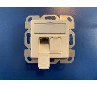 Telegärtner Prise réseau encastrée 100000007 – CAT 6a 2 ports, plaque centrale – Blanc-alpin