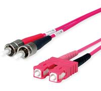 TELEGÄRTNER Câble adaptateur duplex 50/125 OM4, 2x ST, 1x SC Duplex mâle, violet, 5 m