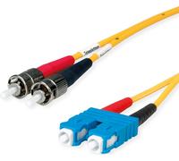 TELEGÄRTNER Câble adaptateur duplex 9/125 OS2, 2x ST mâle, 1x SC Duplex mâle, jaune, 5 m