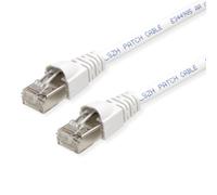 Câble de raccordement réseau informatique RJ45 Telegärtner 100007991 CAT 6a S/FTP blanc 1.00 m