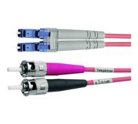 Telegärtner - Cordon de raccordement - ST (M) pour LC (M) - 2 m - fibre optique - 50 / 125 microns - OM4 - démarré - violet
