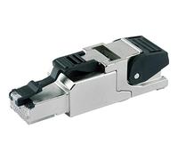 Telegaertner Fiche RJ45 CAT 6A blindée J00026A2003 - Fiche droite - Nombre de pôles 8P8C - Métal - 1 pièce