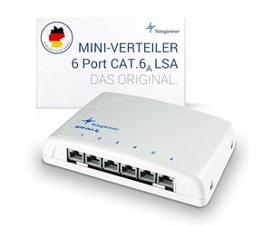 Telegärtner Mini bornier Mpd6-hs K, 6 x RJ45, Cat 6 A iso/IEC blindé