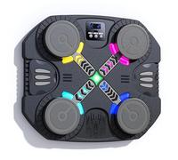 TELEININ Machine de Boxe Musicale pour Enfants, 2025 Nouvelle LED Boxe Mural Musique avec Gants de Boxe, 2 Modes, 5 Vitesses, Mode de Comptage, Bluetooth Music Boxing Machine pour La Maison (Noir)
