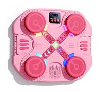TELEININ Machine de Boxe Musicale pour Enfants, 2025 Nouvelle LED Boxe Mural Musique avec Gants de Boxe, 2 Modes, 5 Vitesses, Mode de Comptage, Bluetooth Music Boxing Machine pour La Maison (Rose)