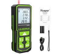 Télémètre Laser Huepar 393Pieds (120M) avec Batterie Rechargeable & Affichage d’Angle Double, Mesureur Laser M/in/Ft Fonction Muette & Modes Multi-Mesures, Pythagore, Distance, Surface & Volume-S120