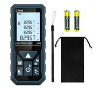 Télémètre Laser Numérique,HANMATEK DT100 100m Mètre Laser numérique,Mesure du théorème de Longueur/Zone/Volume/Théorème de Pythagore avec Rétroéclairage LCD, IP54