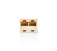 Telenätet Splitter | RJ45 Femelle | 2x RJ45 Femelle | Nickelé | Ivoire | PVC | Boîte