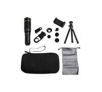 Téléobjectif 32X pour smartphones avec trépied et clip, zoom haute puissance fixation caméra pour iPhone et Android, monoculaire optique portable ABS pour photographie de sport sauvage, voyage, noir