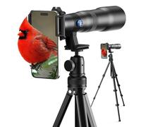 Téléobjectif 50x avec trépied - Kit d'objectifs pour appareil photo de téléphone portable avec support d'objectif universel - Pendentif pour iPhone et Android