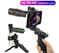 Téléobjectif 64X pour téléphone portable, objectif macro pour photographie, objectif pour iPhone, objectif pour téléphone portable, téléobjectif pour téléphone portable 64B Telescope Lens