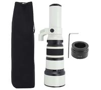 Téléobjectif à Mise au Point Manuelle 500mm avec Adaptateur de Monture T2 Z pour Appareils PhotoMiroirZ (Blanc)