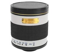 Téléobjectif à mise au point manuelle, amélioration du contraste, miroir de caméra portable en alliage avec bague d'adaptation pour support M4/3 (blanc)