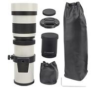 Téléobjectif de Caméra 420-800mm F8.316 Télescope de Téléobjectif à Zoom à Mise au Point Manuelle pour Caméra à Monture EFS (Blanc)