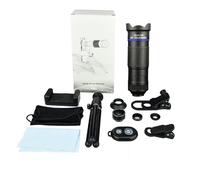 Téléobjectif HD 36X haute puissance pour téléphone portable avec support divisé en 9 Le noir