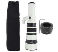 TéléObjectif Manuel 500 Mm F6.3, TéléObjectif à Mise au Point Fixe avec Bague D'adaptation T2 FX, pour Objectif Fujifilm Half Frame Microscan X Port (Blanc)