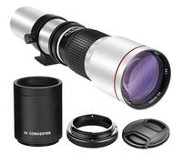 Téléobjectif manuel haute puissance 500 mm/1000 mm f/8 pour appareils photo reflex Canon EOS 80D, 90D, Rebel T3, T3i, T5, T5i, T6i, T6s, T7, T7I, T8I, SL3, 60D, 70D, 5D, EOS5D IV, 6D II, 7D II - Blanc