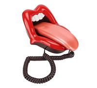 Téléphone à Bouche Rouge, Téléphone Fixe en Forme de Grande Langue, Téléphone Filaire Mignon à Grande Langue Rouge pour Le Bureau et la Maison