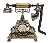 Téléphone à cadran rotatif vintage, aucune pile nécessaire, sonneries rétro, Chocolat