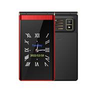 Téléphone à clapet 2,8 Pouces 2G 4G LTE Double SIM SOS Appareil Photo MP3 FM Bluetooth Téléphone Portable Facile à Utiliser pour Seniors (Rouge 2G)