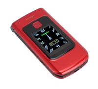 Téléphone à clapet, Batterie 4800 mAh Gros Boutons téléphone de Base Son Clair Fort Double Carte Double Veille téléphone Portable 2 g avec caméra HD pour Personnes âgées (Red)
